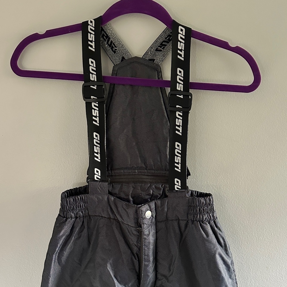 Gusti Kids Dark Gray Ski pants with Logo Straps